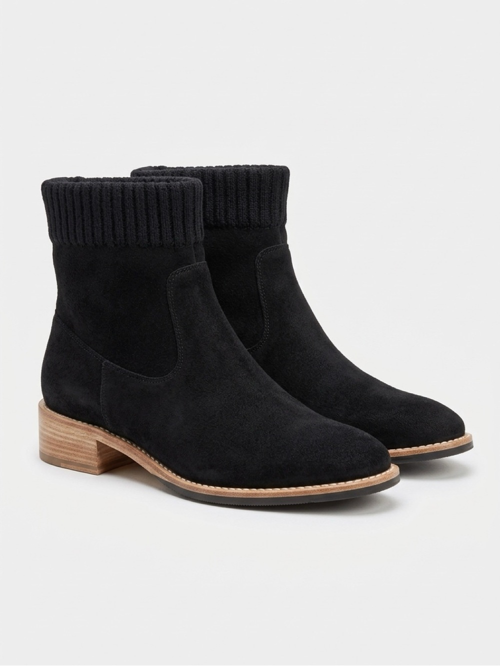 CCocci Black Suede Knit-Cuff Ankle Boots
Size 9
